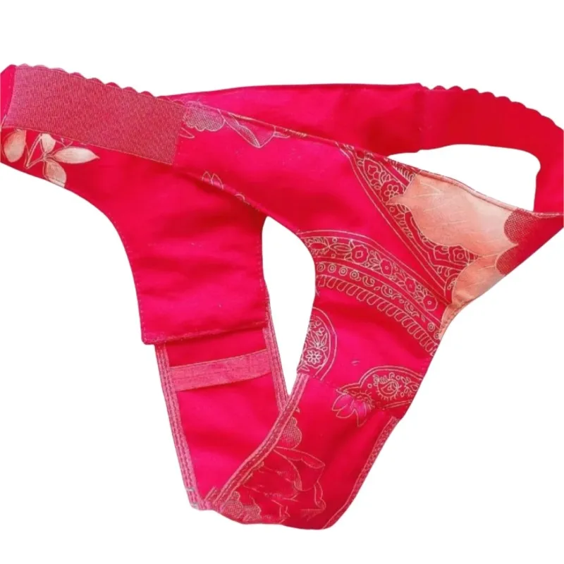 

Sexy Red Thong Couple's Underwear Floral G-string Panties With Button Cotton Briefs G-string Panties Erotic Lingerie BF Gift