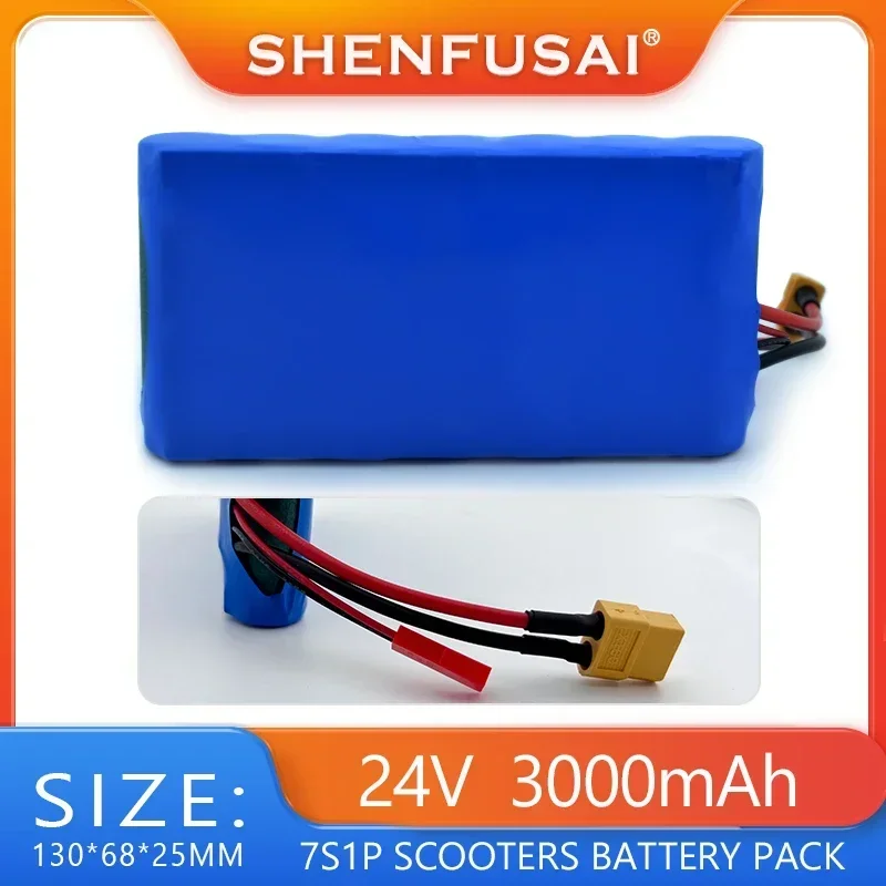 Scooters Battery 24V 7S1P 3000mAh Lithium-ion Battery Pack for Small Electric Unicycles Scooters Toys Built-in 18650 battery