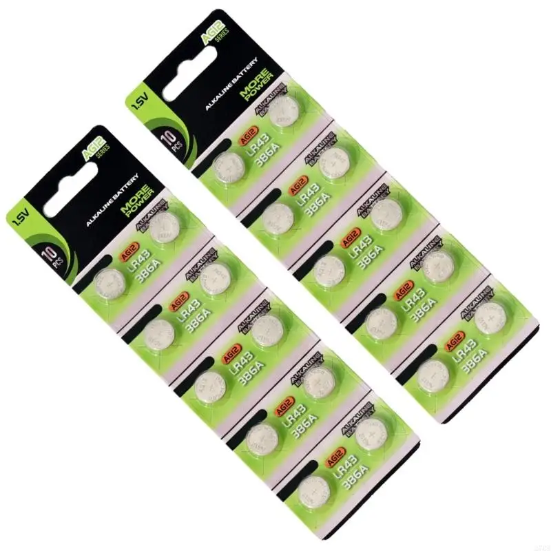 270b 10pcs/20pcs Ag12 LR43 1,55 В. Батарея батареи кнопки с щелочной кнопкой батареи для часов и надежных операций игрушек.