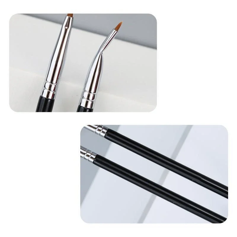 Karsyngirl 1/2 pezzi Pennello per eyeliner con testa piegata Pennello per trucco per dettagli occhi sotto gli occhi Pennello per correttore per fodera fine da donna