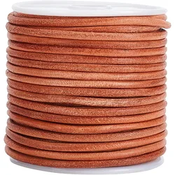 21.9 Yards Genuine Round Leather String Cord 2.6mm Rope for Jewelry BurlyWood Color Leather String Cord for Jewelry Making