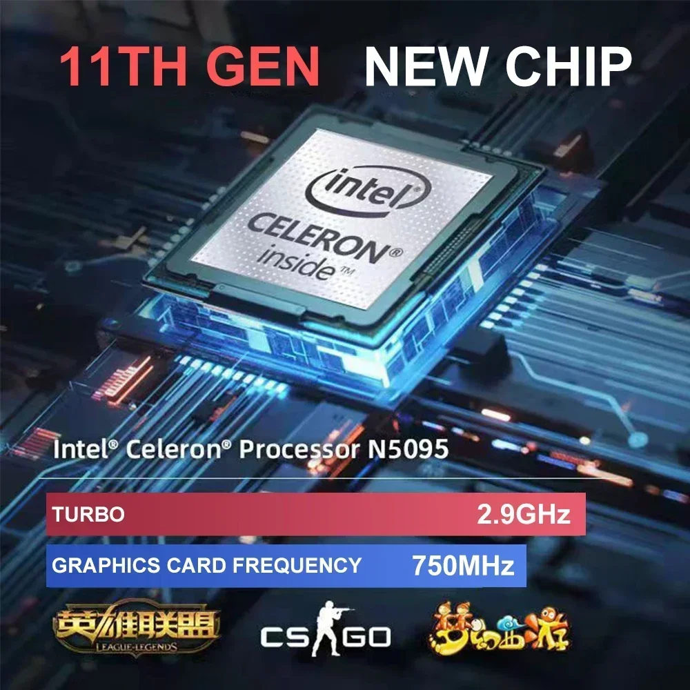 Qmdz-intel Celeronゲーミングノートパソコン,15.6インチップスクリーン,16GB RAM, 256GB, 512GB,テラバイトGB, 1テラバイト,2 ssd,n5095,Windows 10 11,ビジネスネットブック