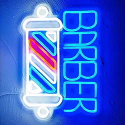 Barber Neon Sign LED Dimmable Neon Light for Studio Barber Shops Hair Salon Store Wall Decor Business Holiday Gift USB Powered