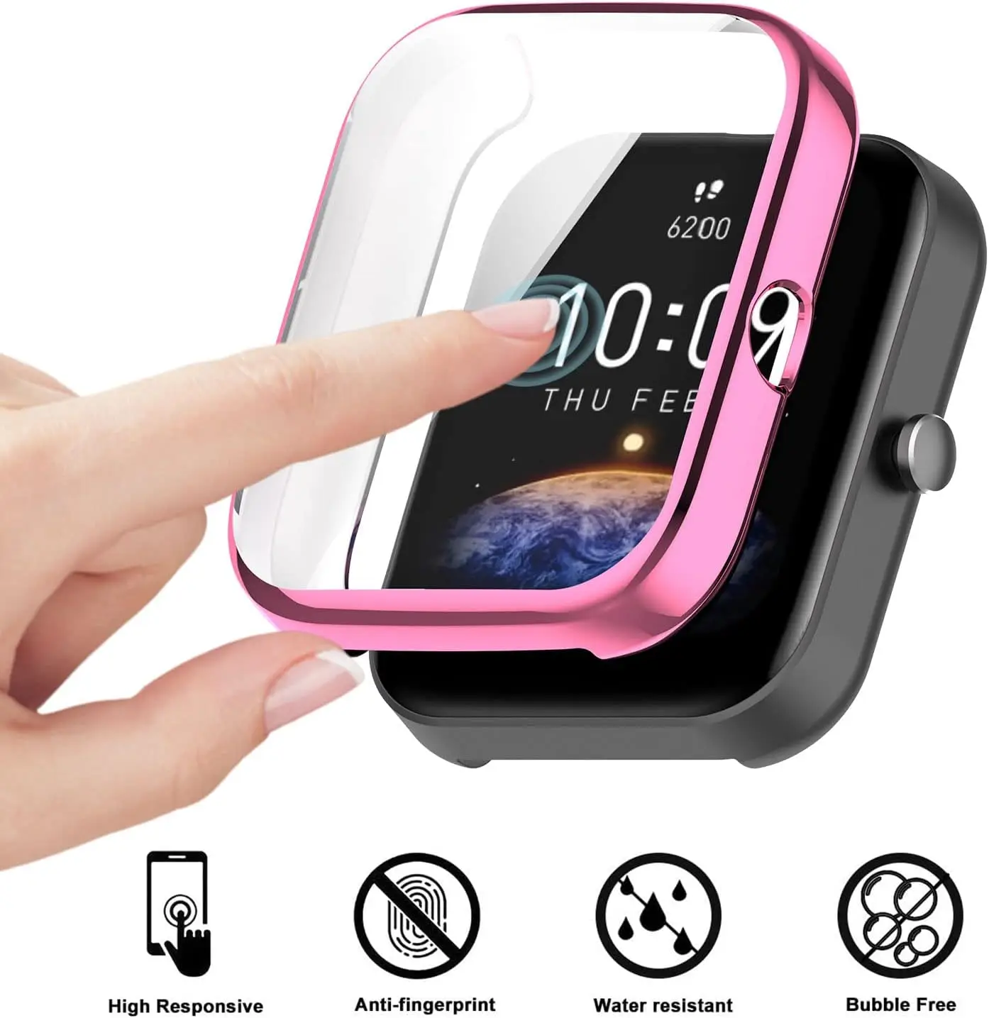 Funda protectora de pantalla para reloj inteligente Amazfit Bip 3/Bip 3 Pro, parachoques suave Chapado en TPU, accesorios de cubierta facial completa