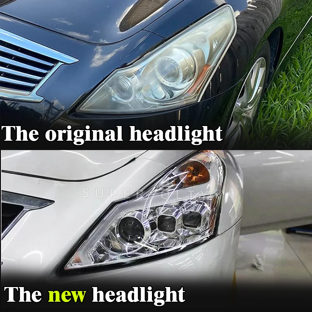 Headlight For Infiniti G25 G37 G35 Q40 2003-2015 Headlights 2 PCS LED DRL Turn Signal High Beam Angel Eye Projector Lens