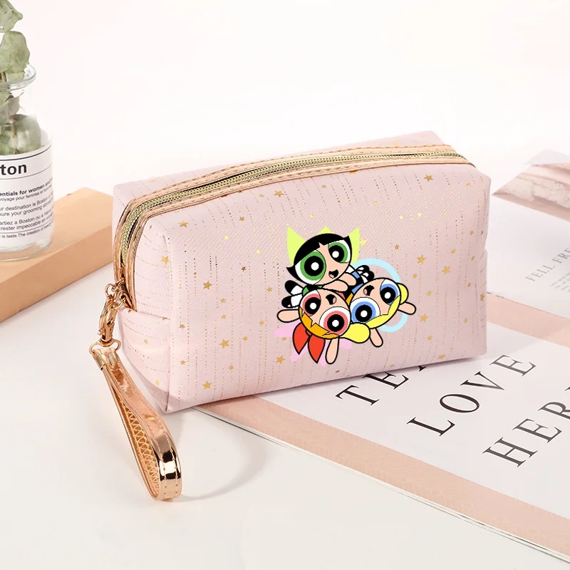 The Powerpuff Girls Cosmetic Bag Bubbles Blossom Cartoon Toiletry Bags Large Capacity Portable Lady Travel Storage Pouch Gift view 5