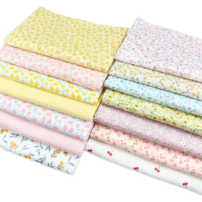 160x50cm Beautiful Fresh Small Floral Cloth Girls Dress Pajamas Home Wear Cotton Duvet Cover Fitted Sheet Printed Fabric