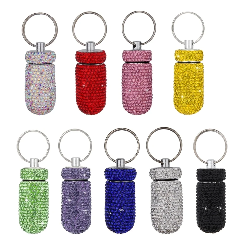 

Mini Diamond Storage Bottles Trendy and Sturdy Sparkling Full Aluminum Alloy Holder