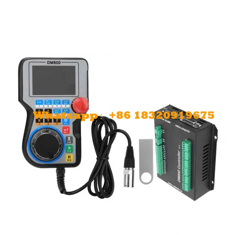 CNC handle controller motion control system DM800 3/4/5 axis 3.8 inch screen plus emergency stop button supports G code