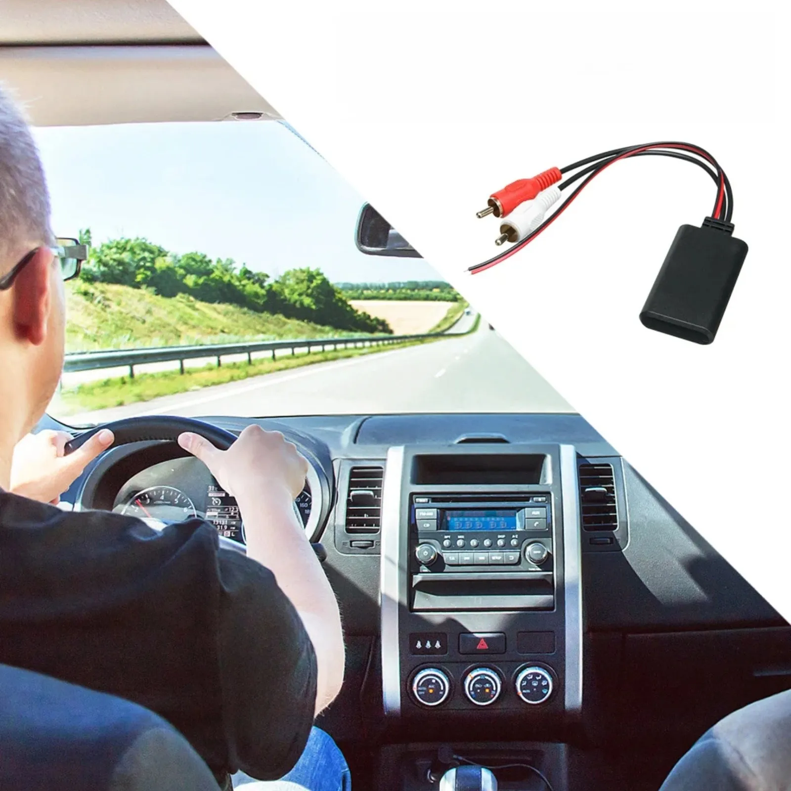 Car Bluetooth 5.0 Receiver Module 2RCA Aux Adapter 5-12V Wireless Music Audio Streaming for Universal Car Radio Stereo