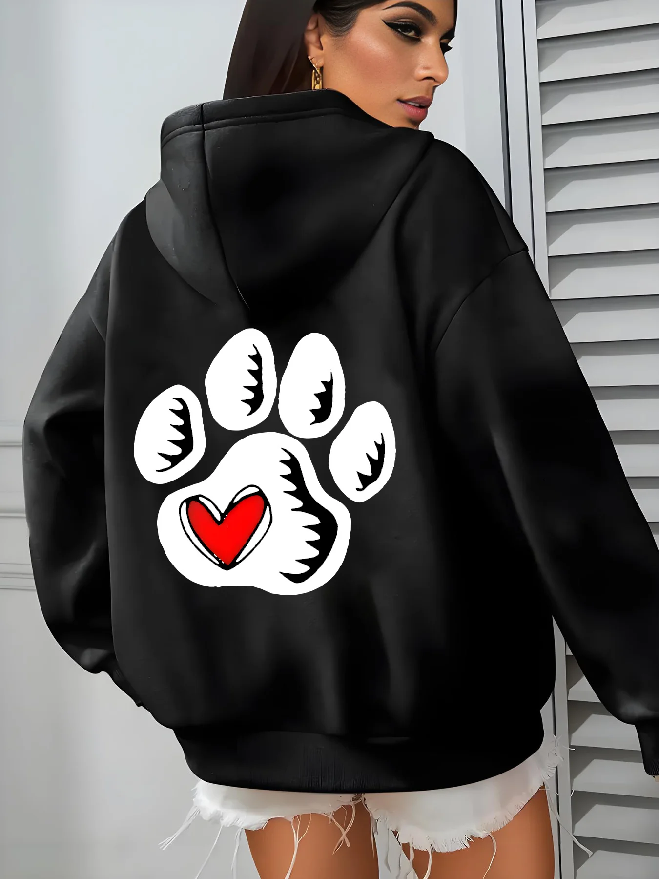 

Paws Graphic Printing Autumn and Winter Cotton Men's and Women's Hoodies Casual Outdoor Street Sports Training Brand Trend
