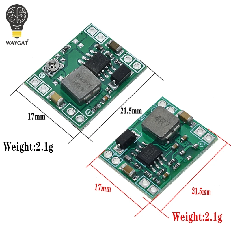 5PCS Ultra-Small Size DC-DC Step Down Power Supply Module 3A Adjustable Buck Converter for Arduino Replace LM2596