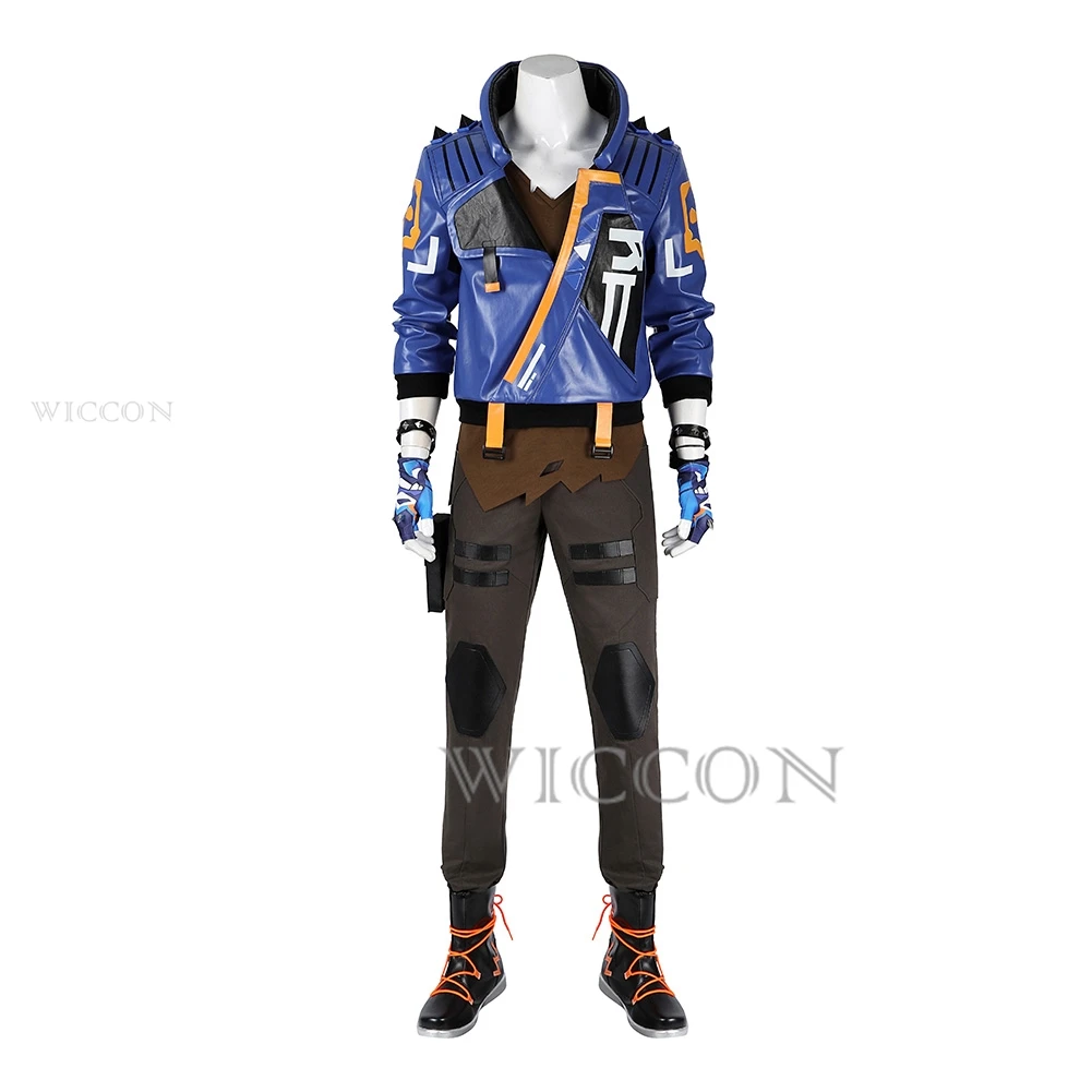 Valorant Yoru Cosplay disfraz chaqueta pantalones conjunto completo máscara hombres disfraz Halloween carnaval traje