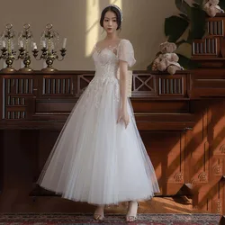 DongCMY Luxury White Evening Gown Long Wedding Dress Bride 2024super Socialite Birthday Engagement Party Femininity Dresses