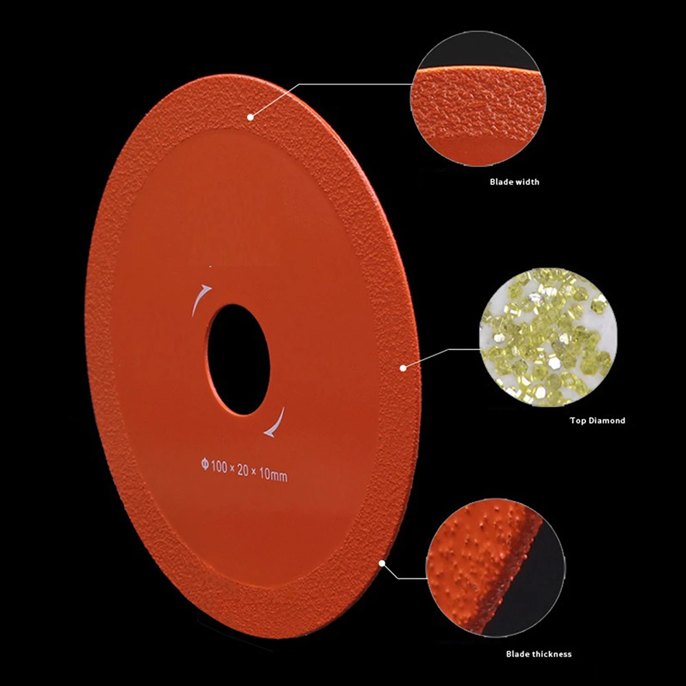 100mm Glass Cutting Disc Diamond Orange Marble Ceramic Tile Jade Grinding Blade 4inch For 100 Type Angle Grinder Power Tool