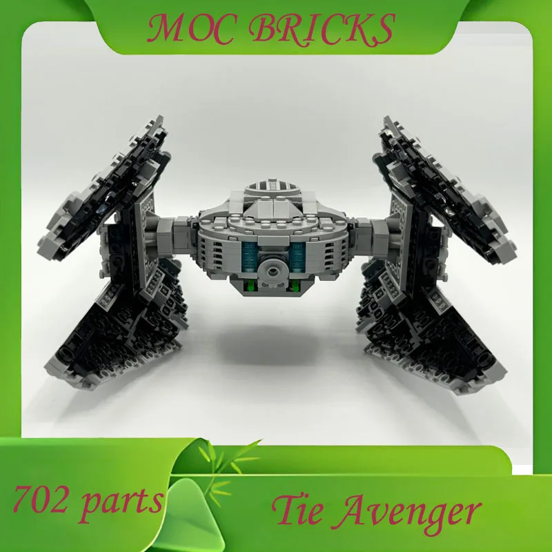 Customize 702 Parts TIE Avenger Model MOC Building Blocks DIY Assemble Bricks Creative Spaceship Collection Educational Toy Gif