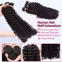 Deep Wave Human Hair Bundles 24 26 28 inch Deep Curly Bundles Natural Human Hair for Women Brazilian Raw Hair Extensions 3