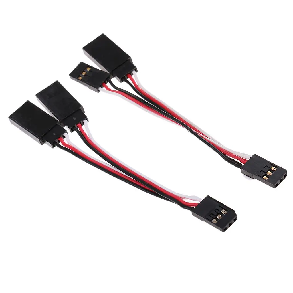 2 Buah Kabel Pembagi Servo Y Harness 1to2 untuk Konektor JR/Spektrum/Hitec/Futaba Model RC Pesawat 10cm Male to Female