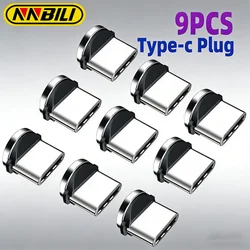 9pcs Converter Charging Cable Adapter For Mobile Phone 360 Degree Rotation Magnetic Tips Replacement Parts Easy Operate Durable