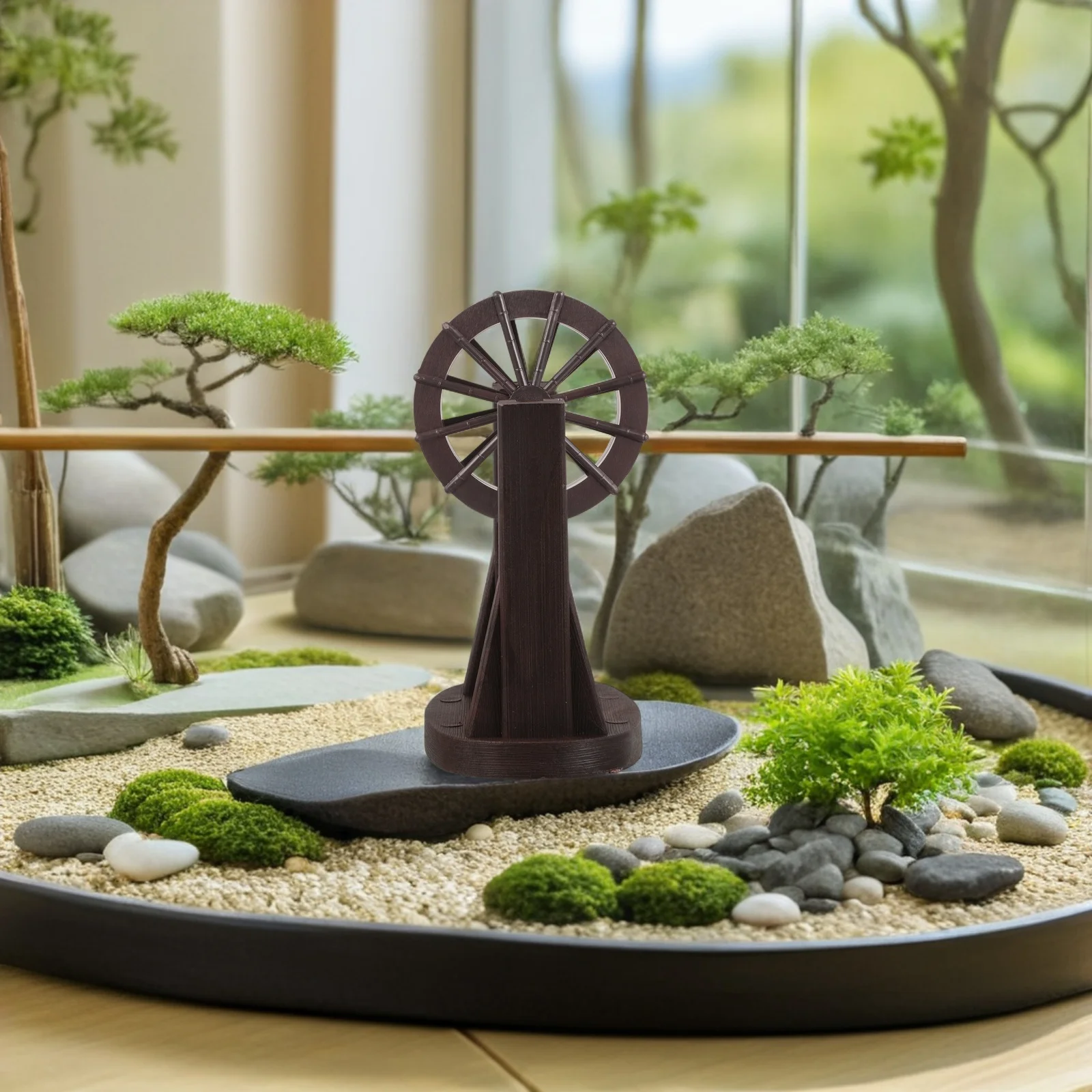 

2Pcs Feng Shui Waterwheel Base Accessories Miniature Fountain Base Zen Garden Decor Fish Tank Landscaping Simulation Plastic