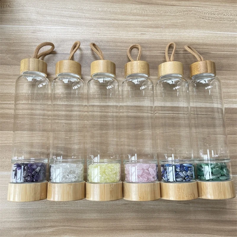 

Natural Healing Water Bottle Crystal Gravel Crystal Glass Bottle