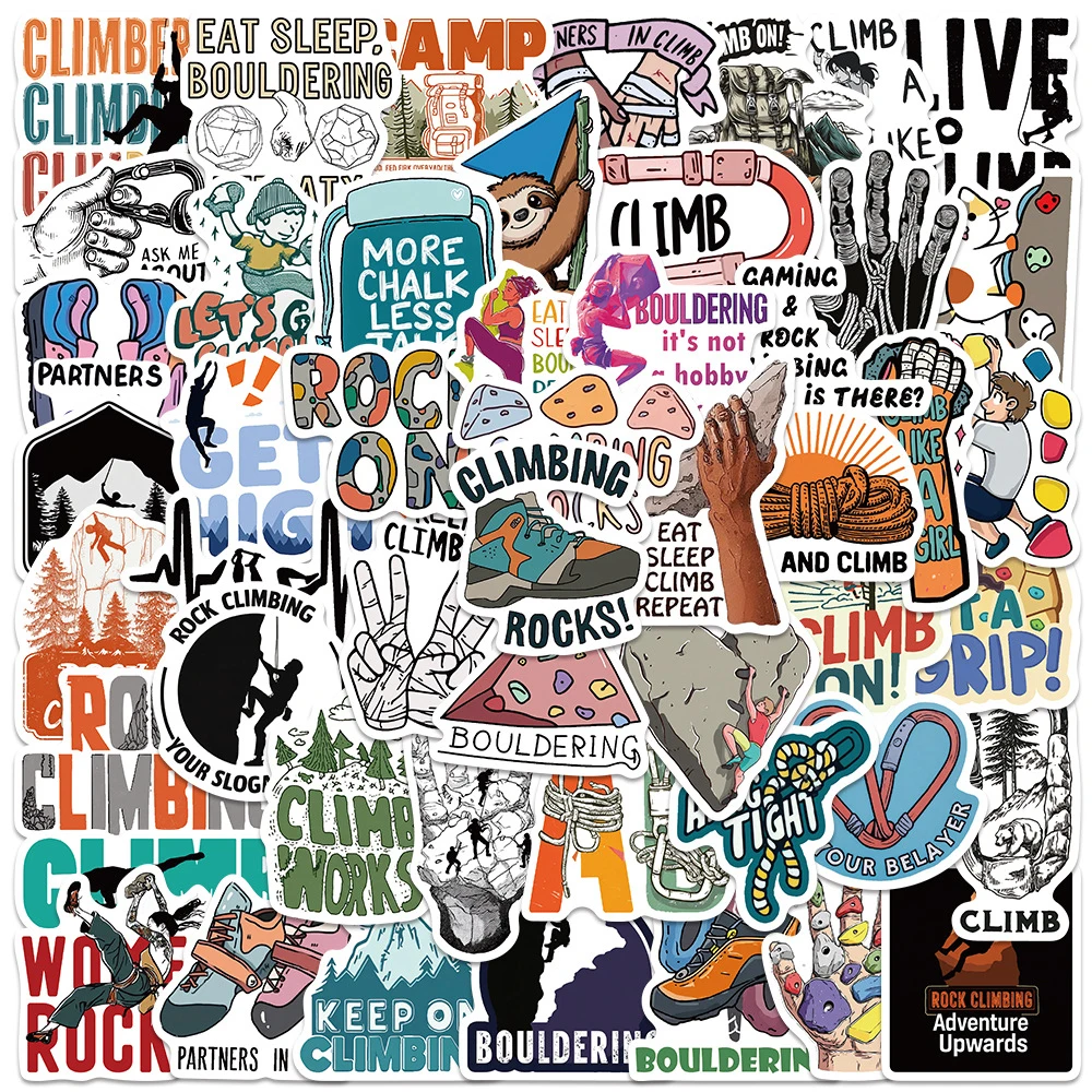 10/30/50pcs Cool Sports Climbing Graffiti Stickers Decals DIY Travel Luggage Laptop Motorcycle Phone Case Waterproof Sticker Toy