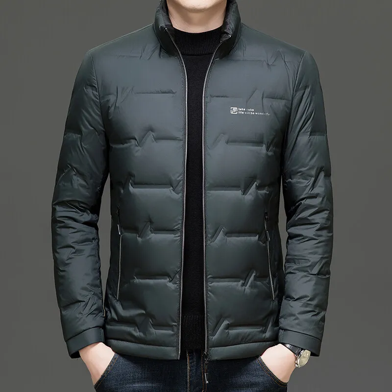 Casual Men's Lightweight Duck Down Jackets 2025 Autumn Winter Outwear Slim Fit Windproof Warm Short Puffer Coats Padded Clothing