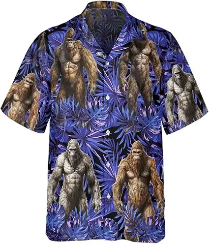 

Trendy men's casual fashion alien gorilla starry sky pattern daily travel essential fashion pattern short-sleeved shirt 2025