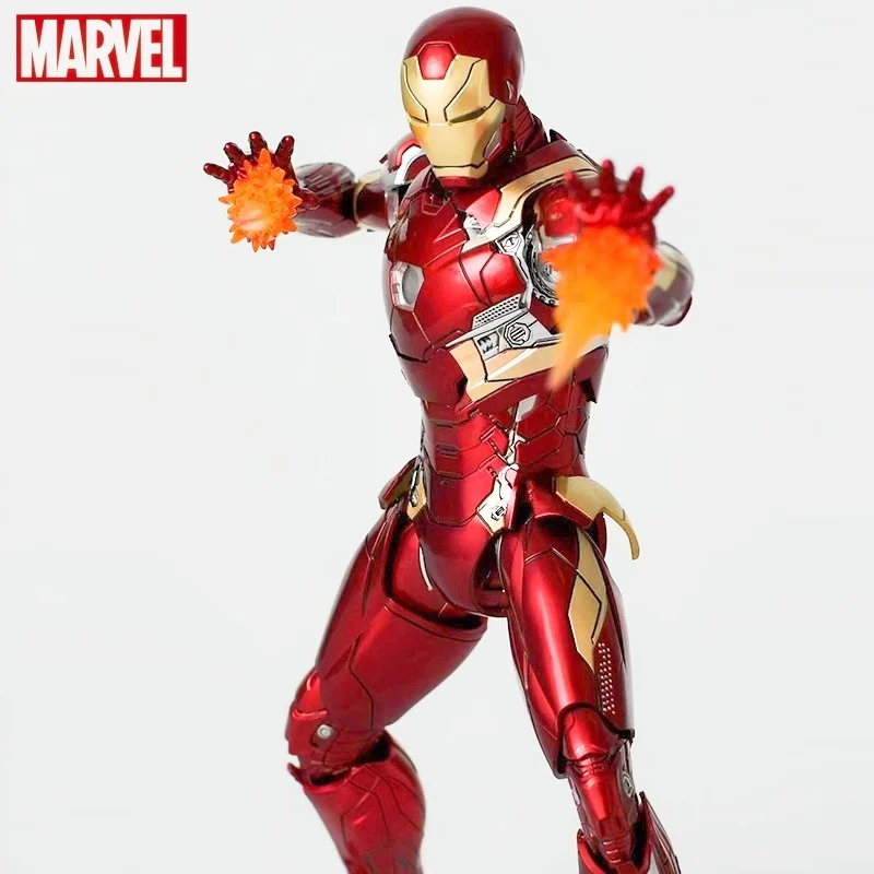 

New Anime Figure Armor Mk46 New Comicave Iron Man 1/12 Marvel Joint Movable Led Model Collectible Alloy Toys Christmas Gift