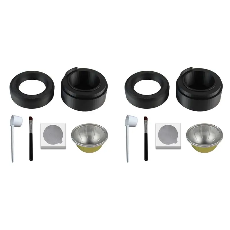 2X For Vertuo Series Capsule Kit For Nespresso Pods With 100 Pcs Foil Seal Lids Holder Brush Cycle Fill Filter Cup
