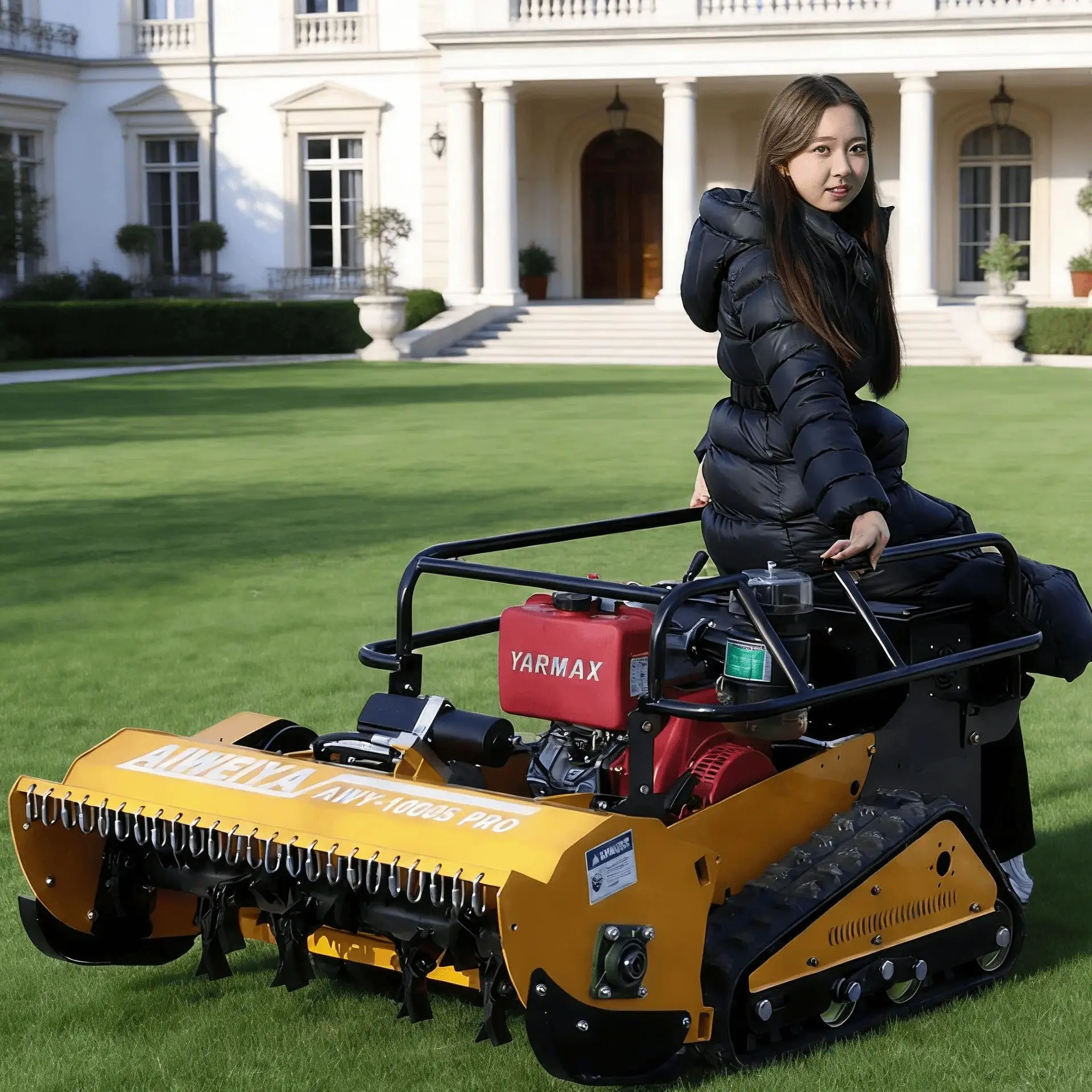 

Customized New flail mower with hydraulic rod and snow shovel attachment 550mm width easy electric start It focuses on winte