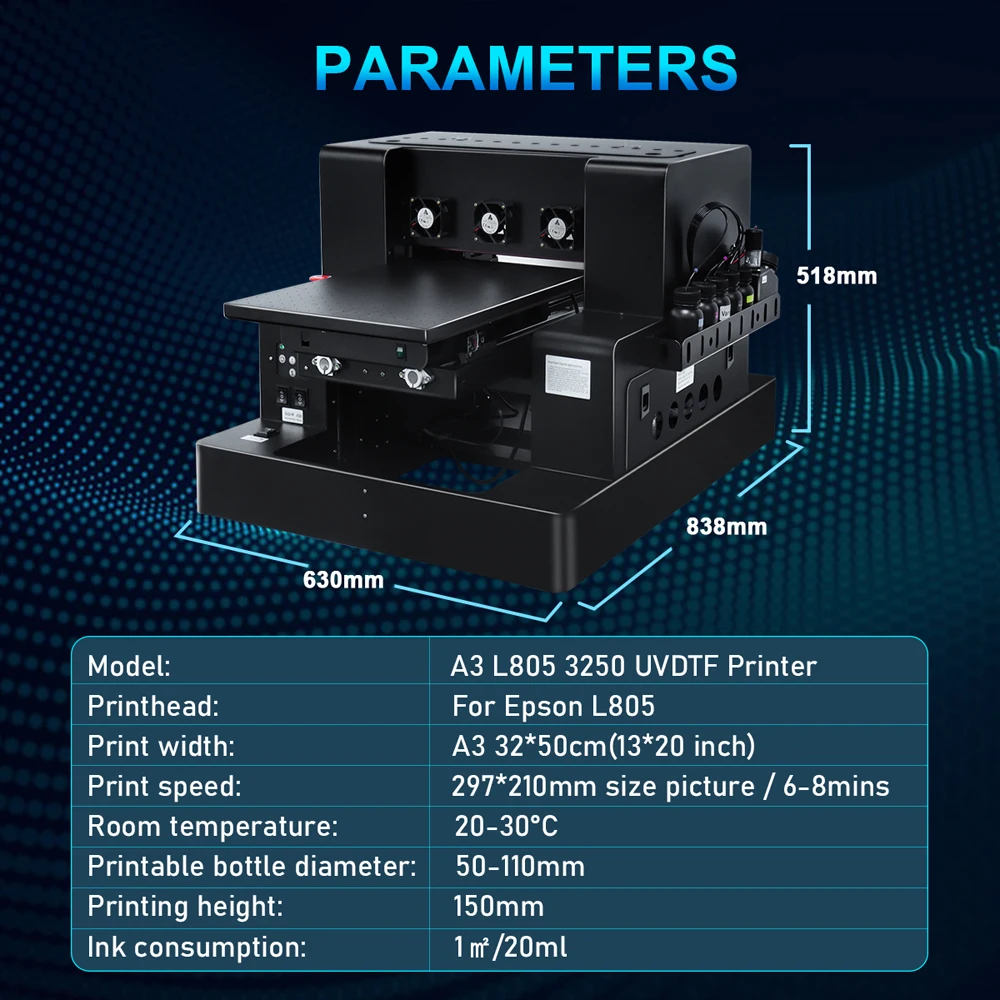 Imagem -02 - Impressora do Leito a3 Impressora uv Impressora a3 para o Case do Telefone Garrafa a3 uv Máquina de Impressão para o Case do Telefone Metal Vidro Madeira uv a3 a3 uv