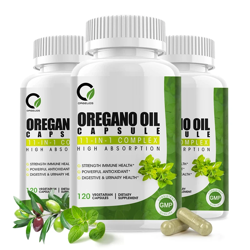 120 Pills Natural Oregano Capsules with Vitamin D3& Zinc Adult Antibacterial Enhancement Immune Maintenance Healthy Intestinal