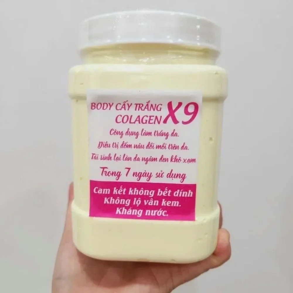 Kem Body Cay Trang Colgen Cấy Trắng Collagen X9 Trắng Bật Tone Ko Lộ Vân,Ko Bết Rít Dụng Cụ Chăm Sóc Cơ Thể Ko Thể Thiếu 900g