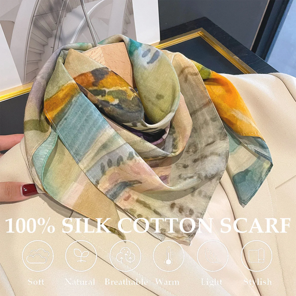 

Новая женская одежда, аксессуары, шарф из 100% натурального шелка, квадратные шарфы, хиджаб для девочек, шаль-пончо, многофункциональное украшение