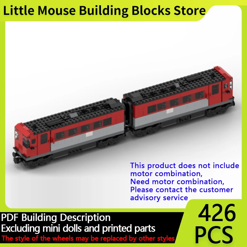 

City Car Model MOC Building Bricks Model 22 Electric Locomotive Modular Technology Gifts Holiday Assemble Children Toys Suit