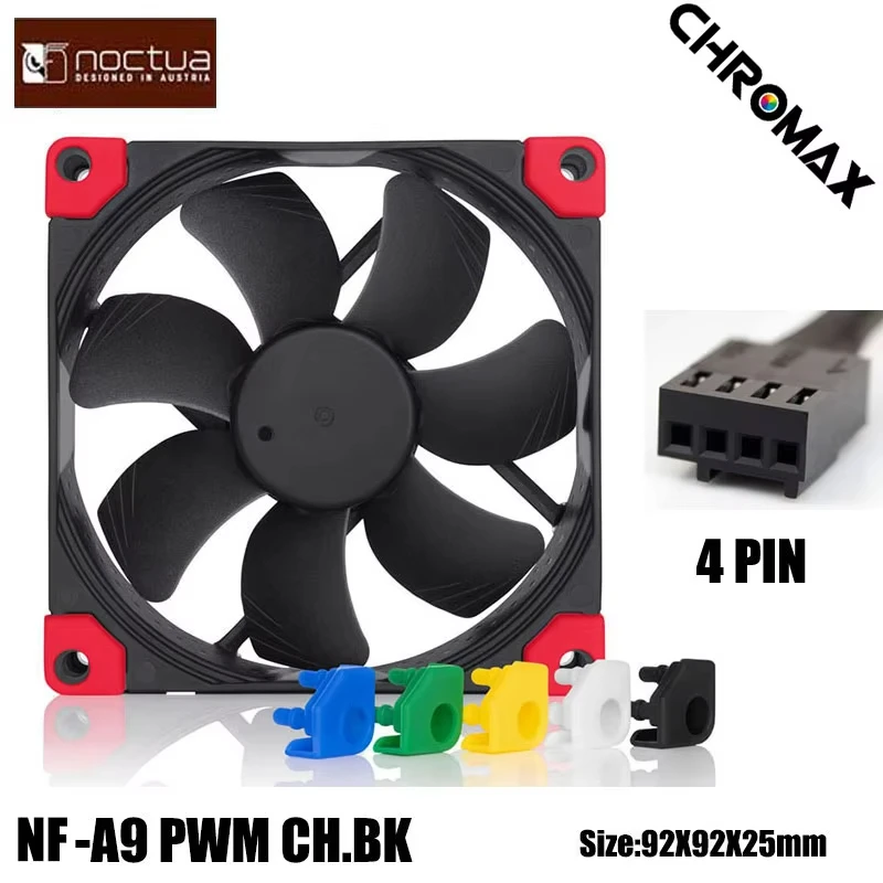 Noctua NF-A9 9CM Case Fan 92X92X25mm 5V/12V 4Pin PMW Intelligent Temperature Control Low Noise And High Quality CPU Cooler Fan