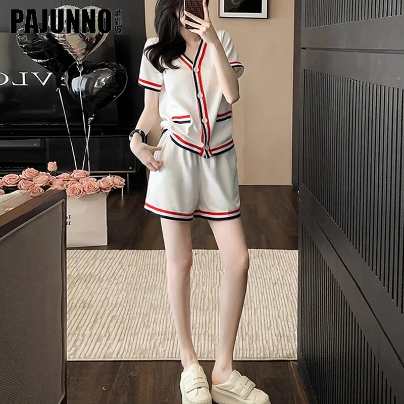 

Waffle casual set for women's summer 2024 new Slim fit Slimming and age Reducing up Short Sleeved Shorts Sports two-Piece set