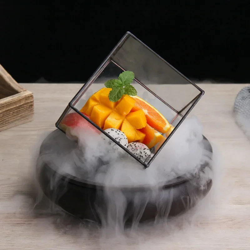 Ceramic Tableware Dry Ice Tray Sashimi Ice Tray Creative Artistic Conception Dishes Molecular Cuisine Salmon Raw Ice Tray