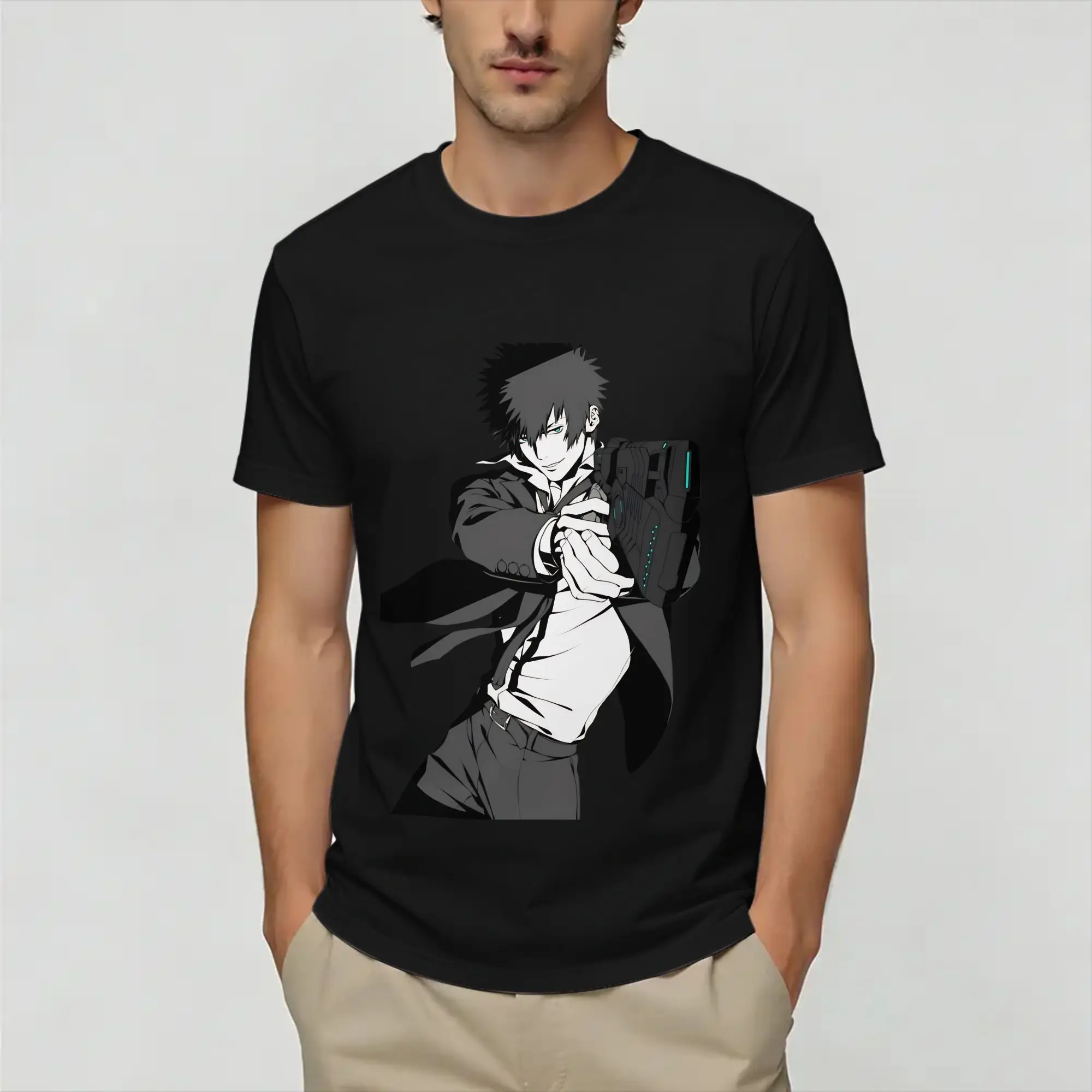 Psycho-Pass  Cotton T-Shirt For Men Summer  Funny T-Shirts O-Neck Trendy Cool Tees Oversize Casual Clothing