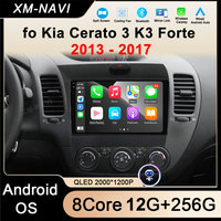 Android 14 for Kia Cerato 3 K3 Forte 2013 - 2017 Car Multimedia Player WIFI Carplay Radio Stereo GPS Navigation DSP QLED Screen