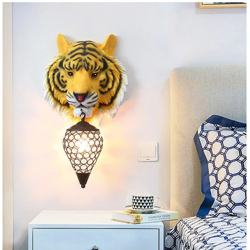 SOFITY Modern Wall Lamp LED Creative American Tiger Sconce Lights For Home Living Room Bedroom Bedside Porch Decor
