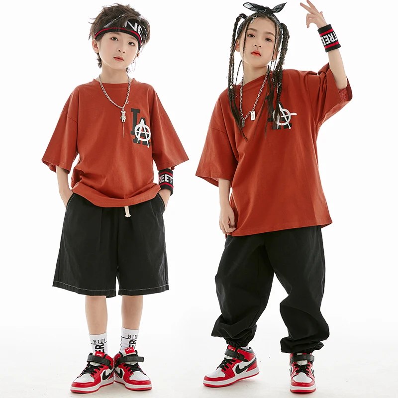 Mode Jazz Moderne Dans Rave Kleding Losse Shirts Hiphop Broek Street Dance Wear Ballroom Hip Hop Prestaties Kleding DN15072