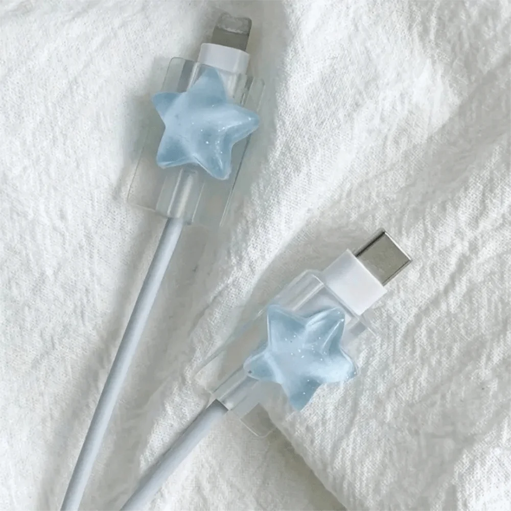 Korea Style 3D Ocean Stars Protector Cover Cute Portable Accessories USB Cable Protector for Apple 18/20W Travel Use