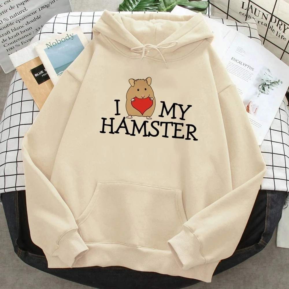 เสื้อฮู้ดฮัมสเตอร์น่ารักพิมพ์ลายกราฟิกสำหรับผู้หญิง ลายการ์ตูนน่ารัก สไตล์อนิเมะ ผ้าฟลีซ เสื้อกันหนาวผู้หญิง ฤดูใบไม้ร่วง ฤดูหนาว เสื้อผ้า