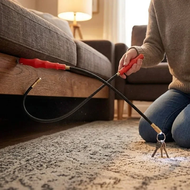 

Adjustable Magnetic Grip Tool Flexible Spring Pick Up Rod Heavy Duty Magnet for Metal Nut Bolt Retrieving