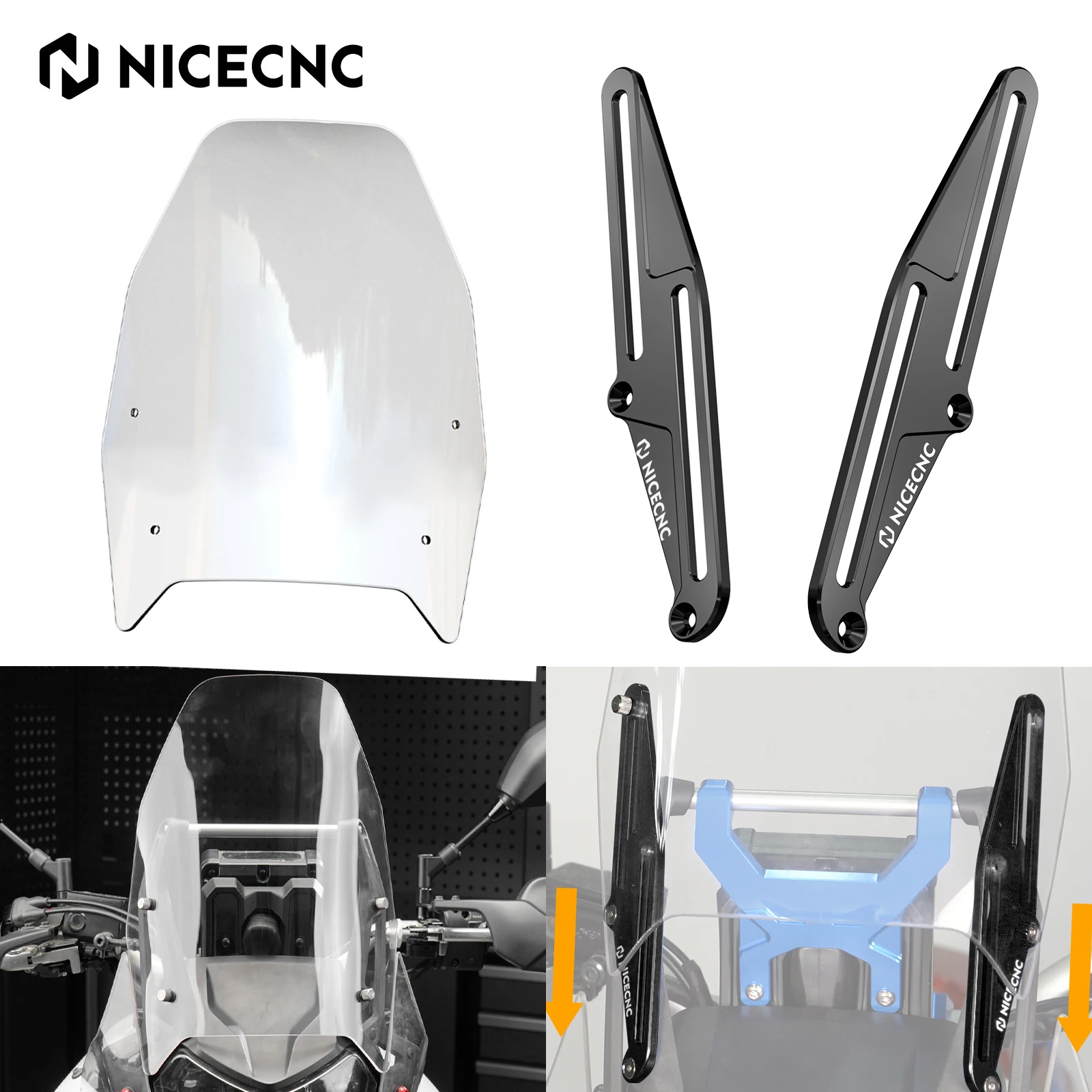 

For Yamaha Tenere 700 2019-2024 2023 Windshield Windscreen Windscreen Adjusters Windshield Bracket Tenere 700 XTZ700 2019-2024