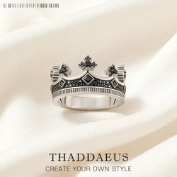 Royal Ring Crown Europe Style Victorian Fine Jewelry For Women Men Summer Brand New Vintage Kings Pure 925 Sterling Silver Gift