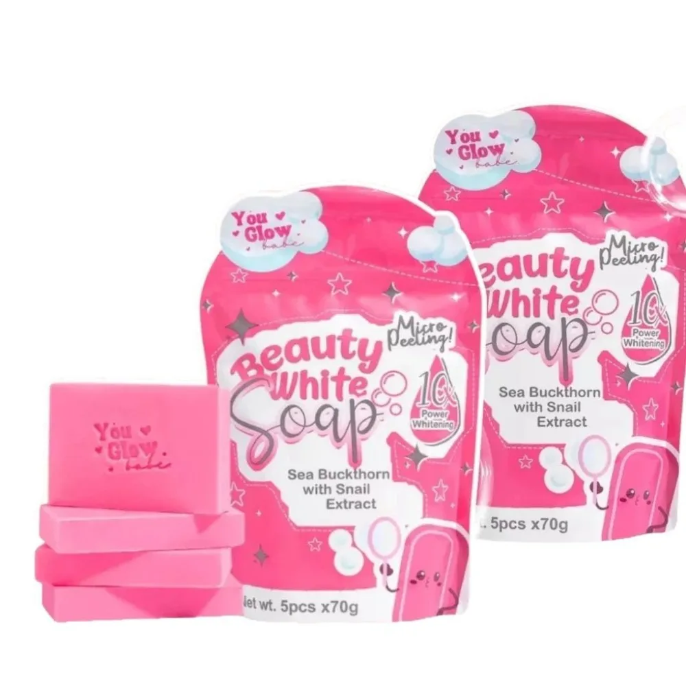 

5Pcs Refreshing Body Whitening Soap Deep Clean Nourishing Oil-Control Soap White Care Brightening Essential Oil Soap Bath Use