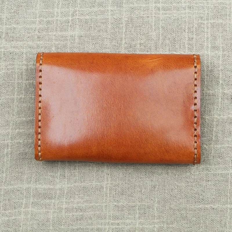 Super Cute Handmade Cowhide Short Wallet, Card Bag, Puppy Playing Piano, Business Card Bag, Pink Jade Cinnamon Dog Magnetic Bag.